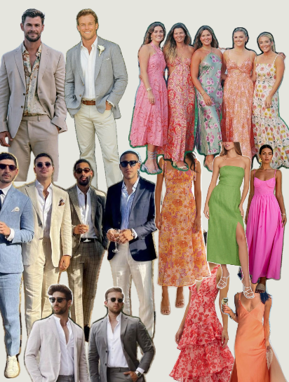 Examples of beach formal attire for the wedding